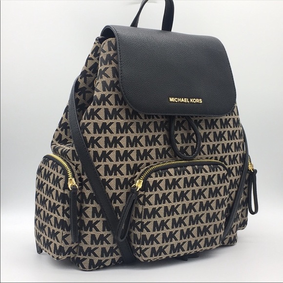 Michael Kors Handbags - MICHAEL KORS ABBEY LG CARGO BACKPACK BG/BLK/BLK